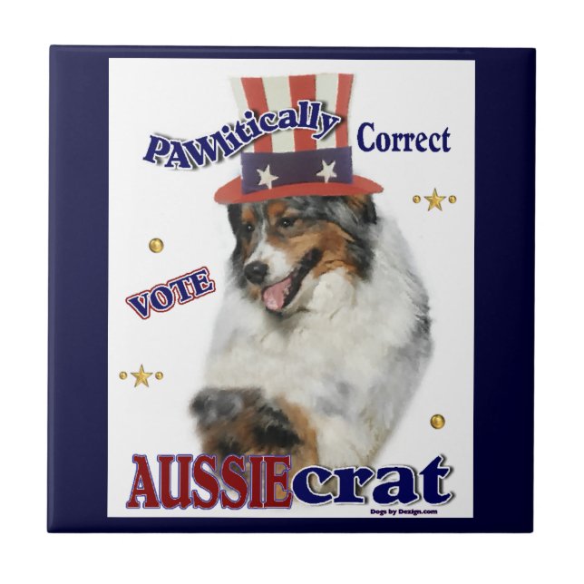 Australian shepherd Politiskt humor Kakelplatta (Framsidan)