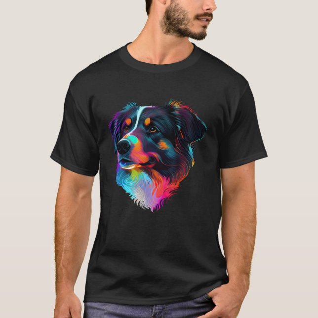 Australian Shepherd Pop Australian Shepherd T Shirt (Framsida)