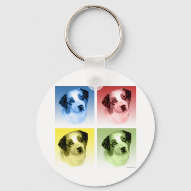 Australian shepherd Pop Nyckelring (Framsida)