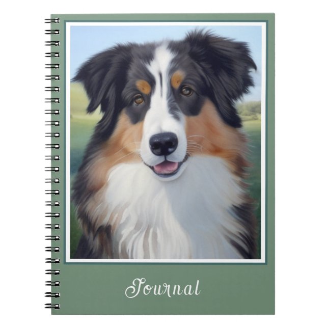 Australian Shepherd Portrait  -  Anteckningsbok (Framsidan)