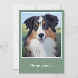 Australian Shepherd Portrait  -  Inbjudningar