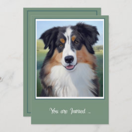 Australian Shepherd Portrait  -  Inbjudningar