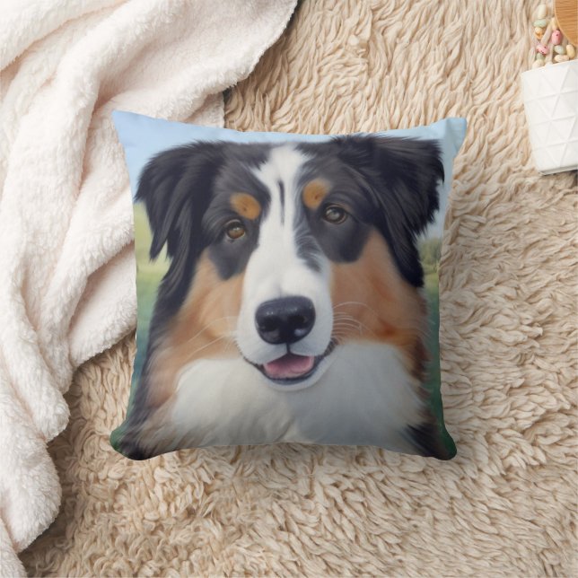 Australian Shepherd Portrait  -  Kudde (Filt)