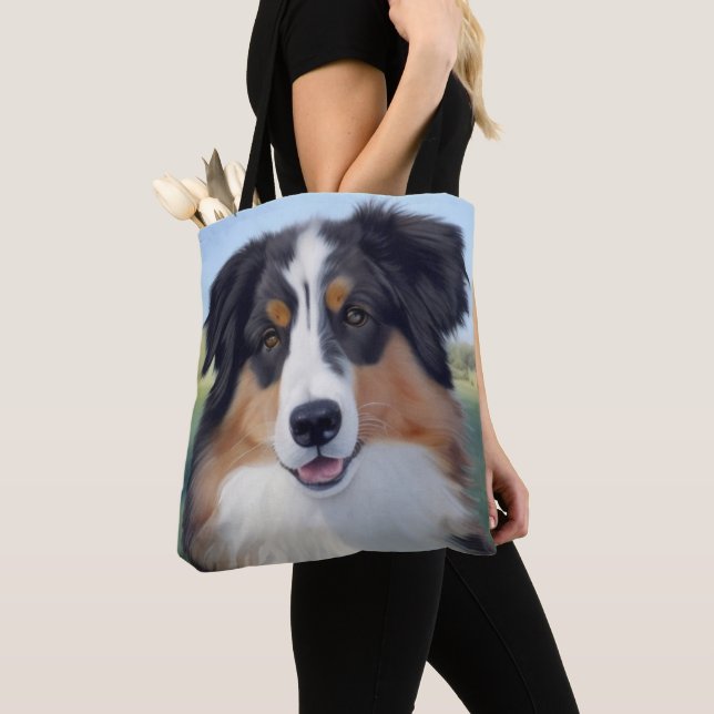 Australian Shepherd Portrait  -  Tygkasse (Närbild)