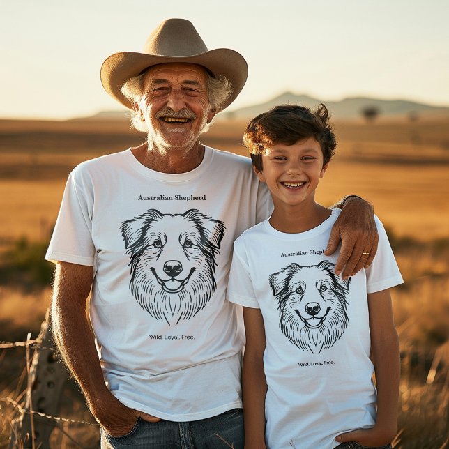 Australian shepherd Porträtt T Shirt (Skapare uppladdad)