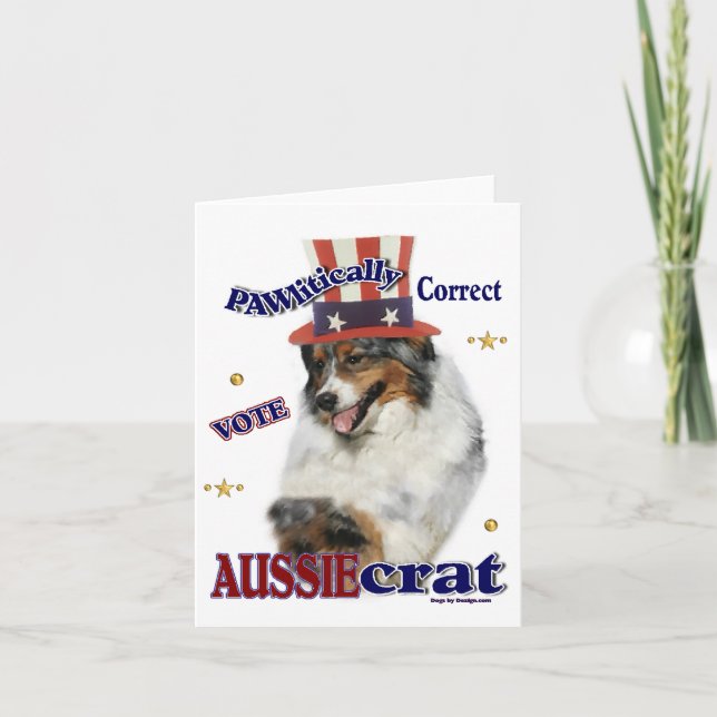Australian shepherd-presentkort kort (Framsida)
