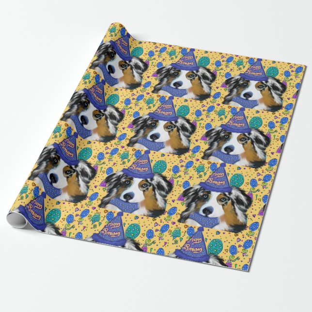 AUSTRALIAN SHEPHERD PRESENTPAPPER (Utrullad)
