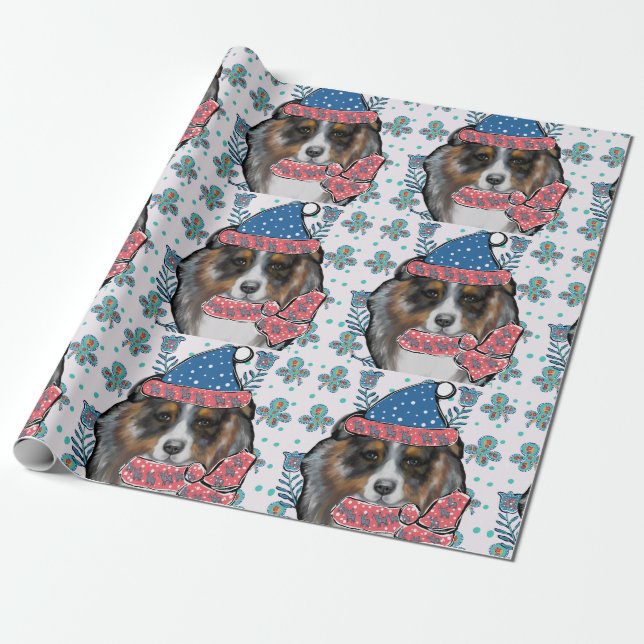 AUSTRALIAN SHEPHERD PRESENTPAPPER (Utrullad)