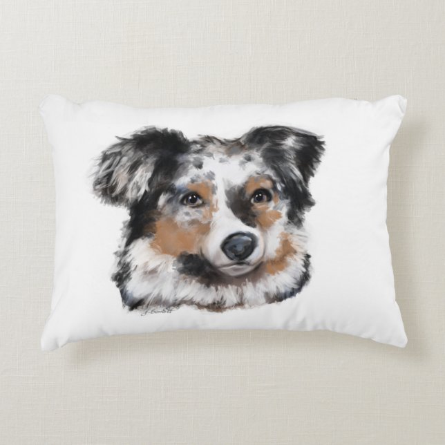 Australian Shepherd Prydnadskudde (Framsidan)