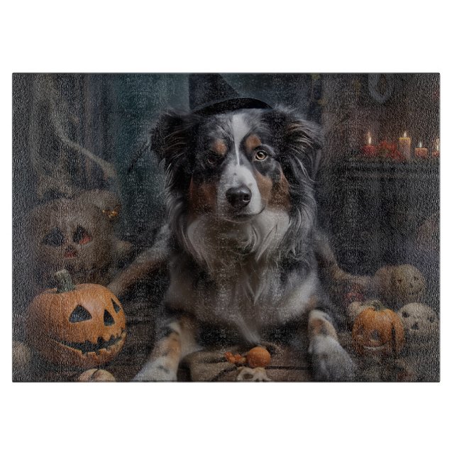 Australian Shepherd Pumpak Halloween Skräckinjagan (Framsidan)