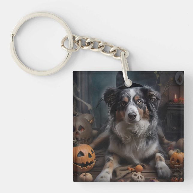Australian Shepherd Pumpakor Halloween Skräckinjag (Framsidan)