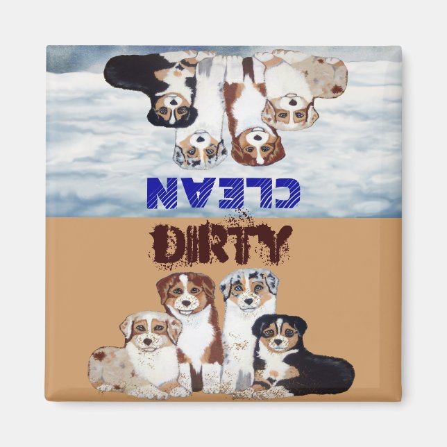 Australian shepherd Puppy Dishwasher Magnet (Framsidan)