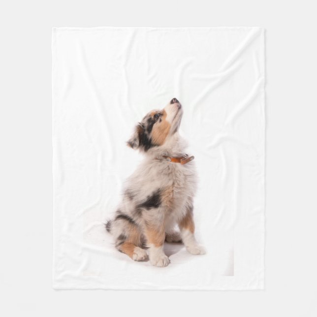 Australian shepherd puppy fleecefilt (Framsidan)