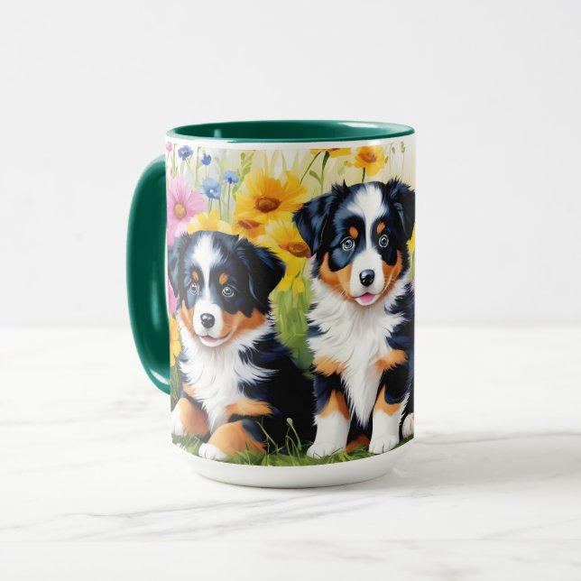 Australian shepherd Puppy Mugg (Framsida vänster)