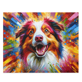 Australian Shepherd Pussel: Röd Merle Aussie Pussel