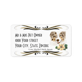 Australian shepherd Red Merle-adressetikett Adressetikett