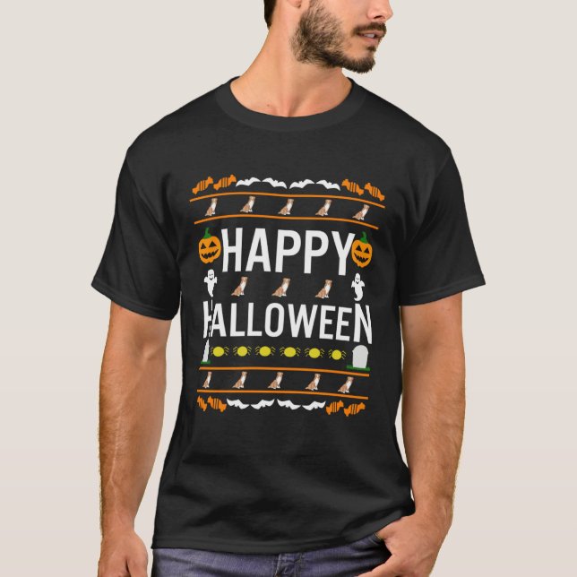 Australian Shepherd Red Merle Halloween Lazy Ugly  T Shirt (Framsida)