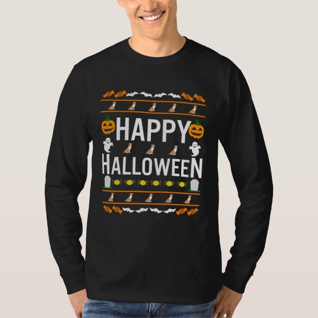Australian Shepherd Red Merle Halloween Lazy Ugly  T Shirt (Framsida)