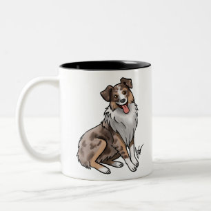 Australian shepherd - Red Merle Two-Tone Coffee Mu Två-Tonad Mugg