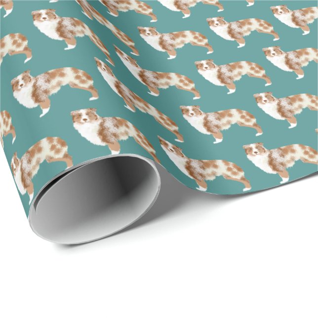 Australian shepherd Red Merle Wrapping Papprare Presentpapper (Rullad Hörn)