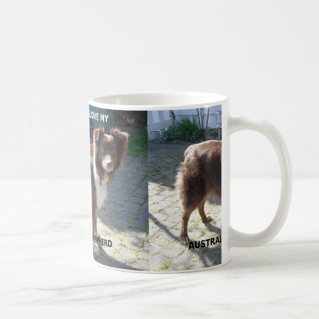 australian shepherd red tri kärlek w pic kaffemugg (Höger)