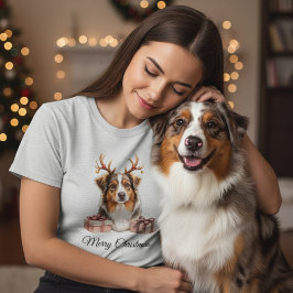 Australian Shepherd Reindeer Shepherd T Shirt