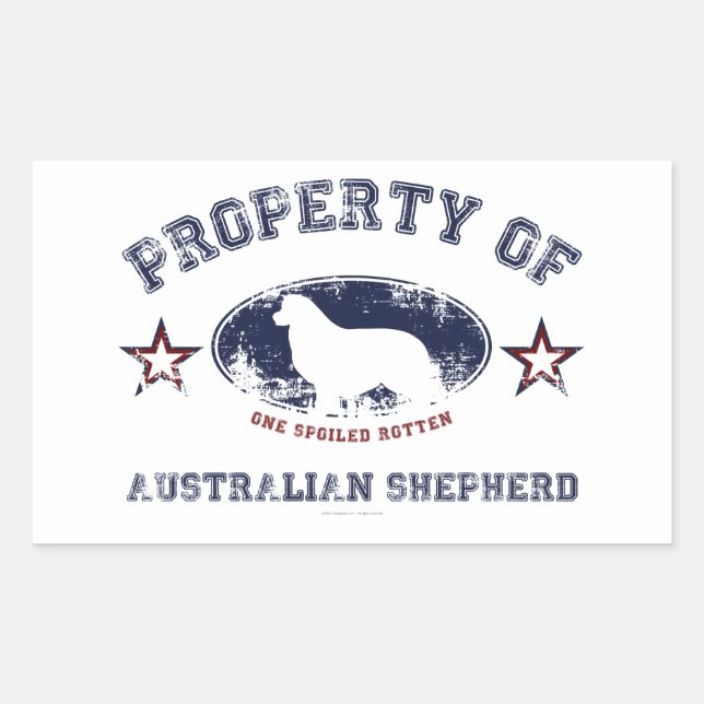 Australian shepherd rektangulärt klistermärke (Framsida)