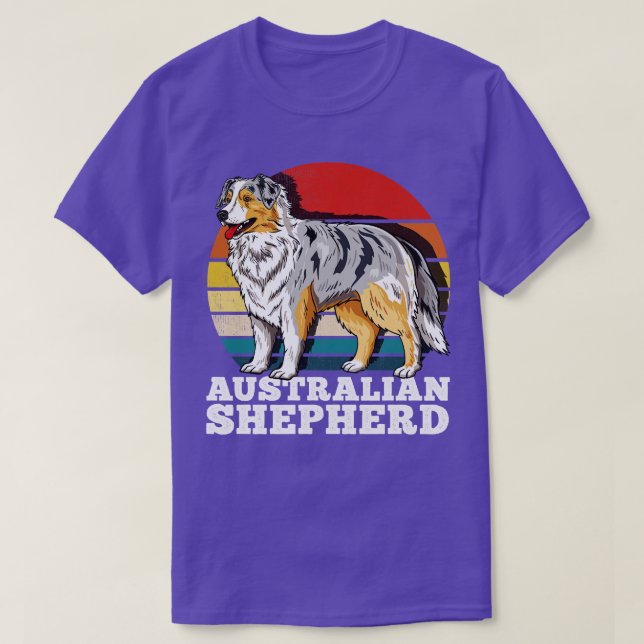 Australian shepherd Retro T Shirt (Design framsida)