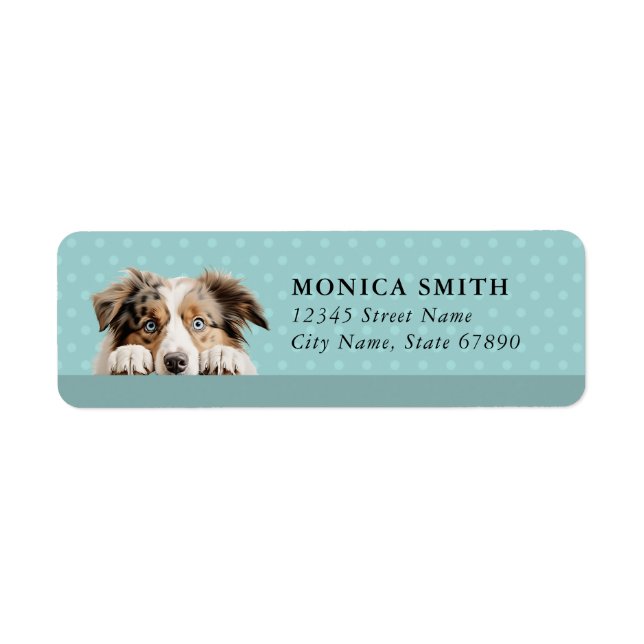 Australian Shepherd Returadressetiketter Returadress Etikett (Framsidan)