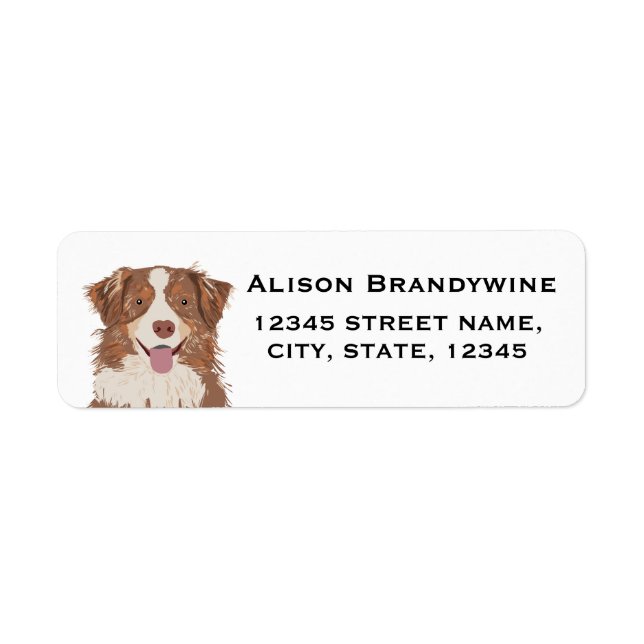 AUSTRALIAN SHEPHERD - RETURETIKETTER RETURADRESS ETIKETT (Framsidan)