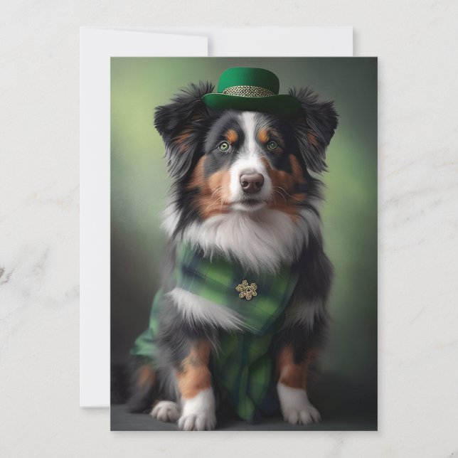 australian shepherd saint patrick julkort (Framsida)