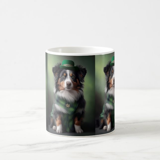 australian shepherd saint patrick kaffemugg (Center)