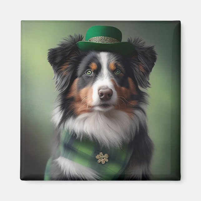 australian shepherd saint patrick magnet (Framsidan)