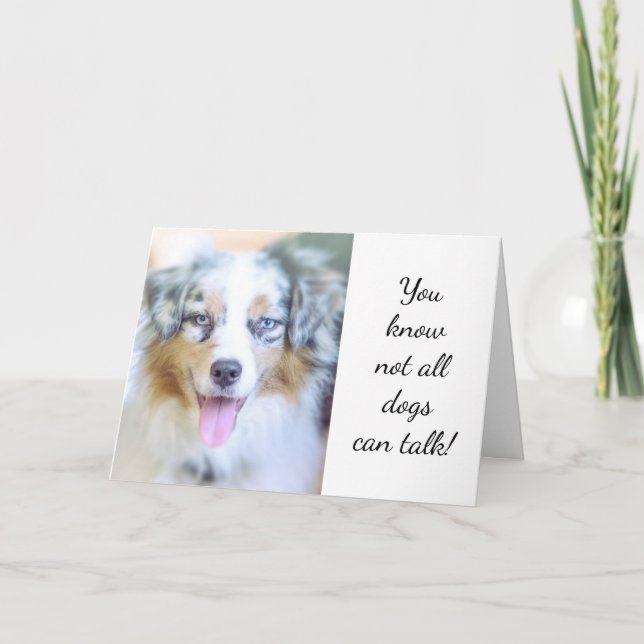 AUSTRALIAN SHEPHERD SKICKAR ETT BIRTIDKORT TILL EU KORT (Framsida)