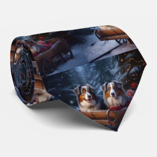 Australian Shepherd Snöig släde juldekoration Slips