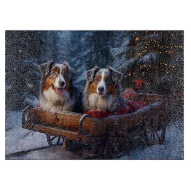 Australian shepherd Snowy Sleigh-juldekretet (Framsidan)