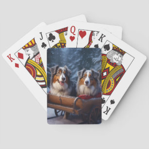 Australian shepherd Snowy Sleigh-juldekretet Casinokort