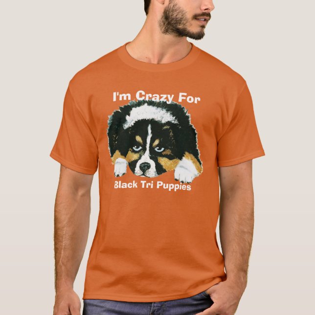 Australian shepherd som är galen för svart Tri Tröja (Framsida)