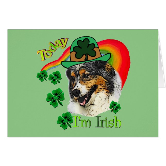 Australian shepherd St Patricks Hälsningskort (Framsidan Horizontal)