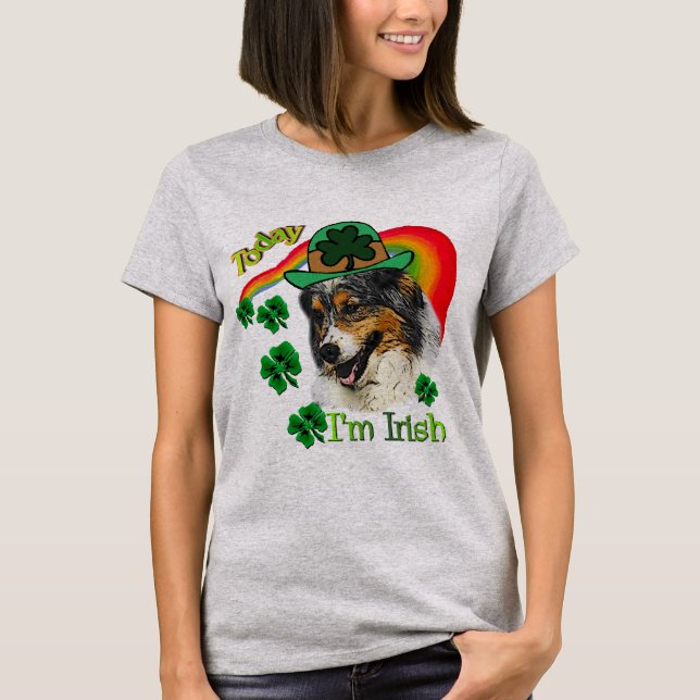 Australian shepherd St Patricks T-shirt (Framsida)
