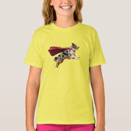 Australian shepherd Supershjälte Barn T-Shirt