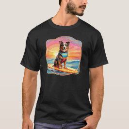 Australian Shepherd Surfande Hund T Shirt