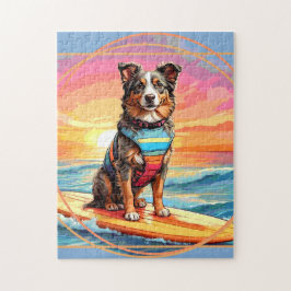 Australian Shepherd Surfing Pussel