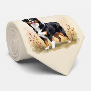 Australian Shepherd Svart Trefärgad Aussie Hund Slips