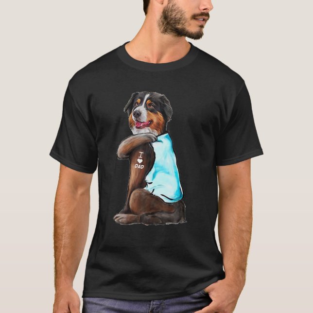 Australian shepherd Tattoos I Kärlek Pappa Gift Fa T Shirt (Framsida)