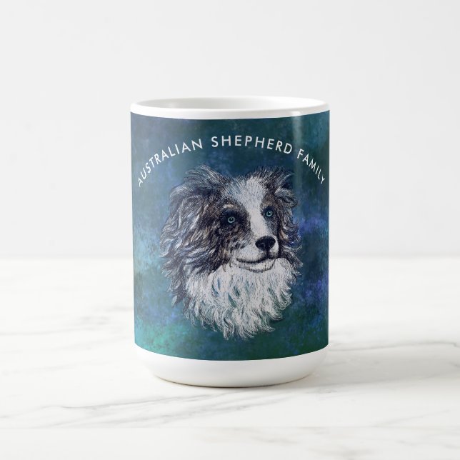 Australian shepherd teckning kaffemugg (Center)