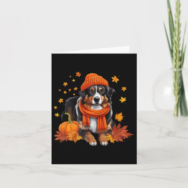 Australian shepherd Thanksgiving Pumpkin Hund Fall Kort (Framsida)
