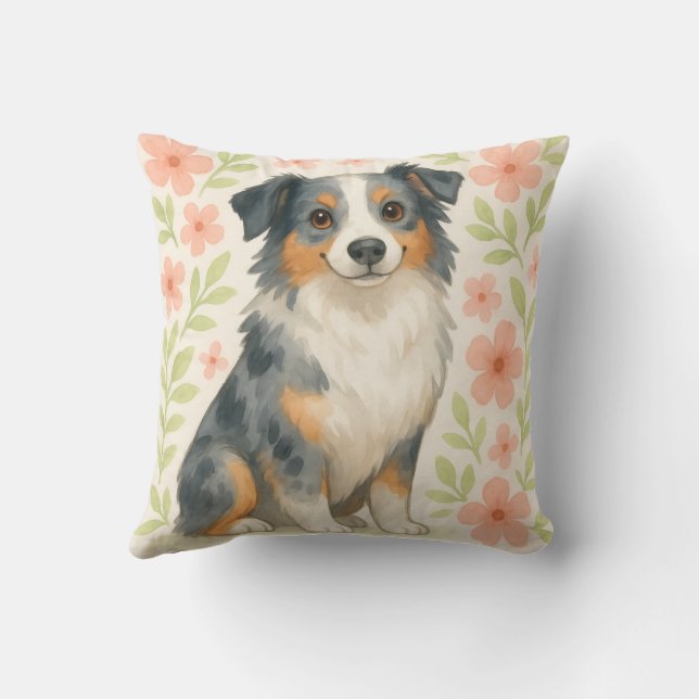 Australian Shepherd Throw Pillow Gift for Dog Love Kudde (Baksida)