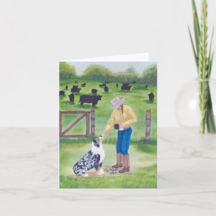 Australian shepherd tomma Notecard Kort