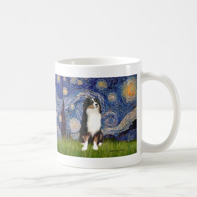 Australian Shepherd (Tri2) - Stjärnkväll Kaffemugg (Höger)